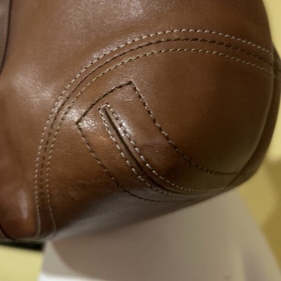 Vtg Coach Brown Double Front Buckle Pockets Leather Soho Y2K Bag F08A09 - Picture 6 of 16